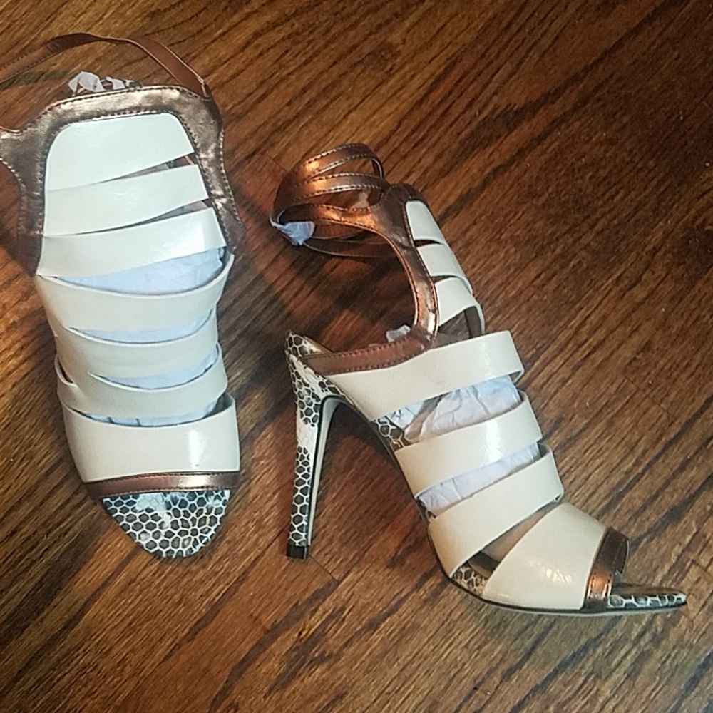 Ankle wrap open toe high heels